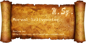 Morvai Szilveszter névjegykártya